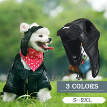 Load image into Gallery viewer, Windproof Cosplay Pet Aviator Cap Costume Dog Protection Hats Autumn Winter Funny Warm