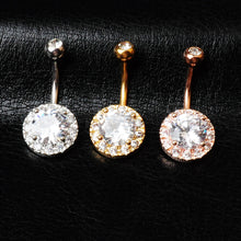 Load image into Gallery viewer, Piercing Jewelry Fashion Inlaid Zircon Belly Ring round Navel Stud Navel Decoration