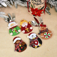 Load image into Gallery viewer, Christmas Decorations Creative Cartoon Doll Knife and Fork Set Holiday Restaurant Tableware Set Decoration Supplies
