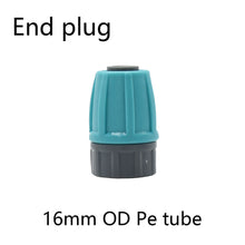 Load image into Gallery viewer, 16mm 1/2'' PE Pipe Connector Water Splitter Tee Coupling Threaded Lock to 4/7mm Hose Reducer Garden Watering Drip Irrigation