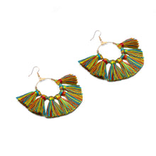 Load image into Gallery viewer, Tassel Bohemian Earrings Rainbow Hand-Woven Earrings Antique Retro Exaggerated and Personalized Earrings