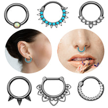 Load image into Gallery viewer, Stainless Steel Zircon Nose Ring Nose Stud Ear Studs Piercing Jewelry