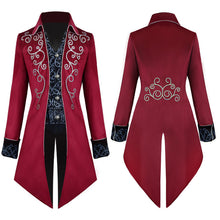 Load image into Gallery viewer, Retro Court Costume Halloween Silver Edge Swallowtail Men's Overcoat Jacket