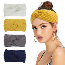 Load image into Gallery viewer, Wool Knitted Hair Band Women's Sports Headband Autumn and Winter Hair Accessories Cross Hair Band