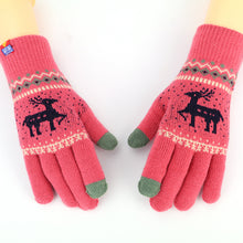 Load image into Gallery viewer, Touch Screen Gloves Women's Knitted Warm Winter Outdoors Riding Sports Thickening Five Fingers