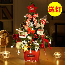 Load image into Gallery viewer, Christmas Mini Christmas Tree Ornaments 50cm Desktop Christmas Tree with Lights Golden Red Set Christmas Tree