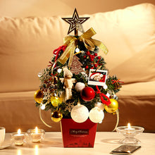 Load image into Gallery viewer, Festival Mini Christmas Tree Ornaments 50cm Desktop Christmas Tree with Light Golden Red