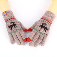 Load image into Gallery viewer, Gloves Winter Touch Screen Cashmere Single Layer Gloves Warm and Cute Deer Gloves Variegated