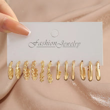 Load image into Gallery viewer, Pearl Twist Hoop Earrings Set Butterfly Acrylic Dangle Earrings for Women Metal Hollow Gold Plated Earring Cartoon Jewelry