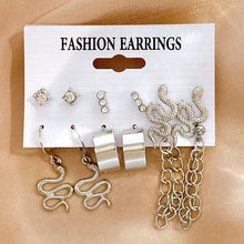 Load image into Gallery viewer, Pearl Twist Hoop Earrings Set Butterfly Acrylic Dangle Earrings for Women Metal Hollow Gold Plated Earring Cartoon Jewelry