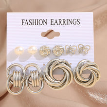 Load image into Gallery viewer, Pearl Twist Hoop Earrings Set Butterfly Acrylic Dangle Earrings for Women Metal Hollow Gold Plated Earring Cartoon Jewelry