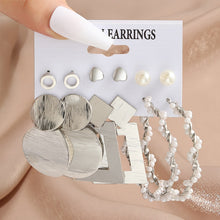 Load image into Gallery viewer, Pearl Twist Hoop Earrings Set Butterfly Acrylic Dangle Earrings for Women Metal Hollow Gold Plated Earring Cartoon Jewelry