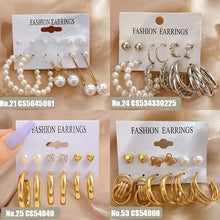 Load image into Gallery viewer, Pearl Twist Hoop Earrings Set Butterfly Acrylic Dangle Earrings for Women Metal Hollow Gold Plated Earring Cartoon Jewelry