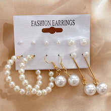 Load image into Gallery viewer, Pearl Twist Hoop Earrings Set Butterfly Acrylic Dangle Earrings for Women Metal Hollow Gold Plated Earring Cartoon Jewelry