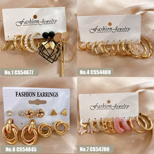 Load image into Gallery viewer, Pearl Twist Hoop Earrings Set Butterfly Acrylic Dangle Earrings for Women Metal Hollow Gold Plated Earring Cartoon Jewelry