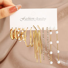 Load image into Gallery viewer, Pearl Twist Hoop Earrings Set Butterfly Acrylic Dangle Earrings for Women Metal Hollow Gold Plated Earring Cartoon Jewelry
