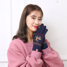 Load image into Gallery viewer, Fleece Lined Padded Warm Keeping Gloves Christmas Gift Cartoon Knitted Touch Screen Finger Gloves