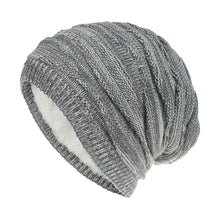 Load image into Gallery viewer, Woolen Knitted Hat Men's and Women's Same Style Warm with Velvet Outdoor Leisure Cap Trendy Diamond Weave