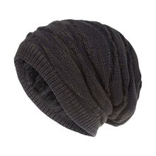Load image into Gallery viewer, Woolen Knitted Hat Men's and Women's Same Style Warm with Velvet Outdoor Leisure Cap Trendy Diamond Weave