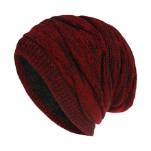 Load image into Gallery viewer, Woolen Knitted Hat Men's and Women's Same Style Warm with Velvet Outdoor Leisure Cap Trendy Diamond Weave