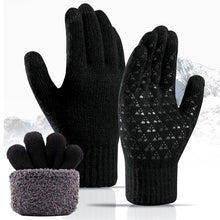 Load image into Gallery viewer, Knitted Gloves New Double-Layer Fleece-Lined Thickened Touch Screen Warm Men's Driving Winter Gloves