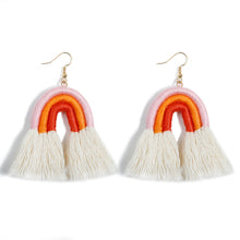 Load image into Gallery viewer, Tassel Bohemian Earrings Rainbow Hand-Woven Earrings Antique Retro Exaggerated and Personalized Earrings