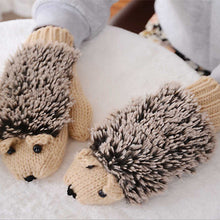 Load image into Gallery viewer, Full Finger Cartoon Hedgehog Gloves Winter Gloves Women's Korean-Style Cute Winter Girls' Knitted Gloves