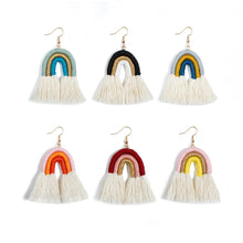 Load image into Gallery viewer, Tassel Bohemian Earrings Rainbow Hand-Woven Earrings Antique Retro Exaggerated and Personalized Earrings
