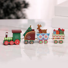 Load image into Gallery viewer, Christmas Decorations Christmas Wooden Train Children's Kindergarten Christmas Holiday Gift Window Decoration
