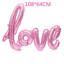 Load image into Gallery viewer, 18inch Round White Gold Glitter Print Mr&Mrs LOVE foil Balloons bride to be marriage Wedding Decor Valentine's Day Supplies