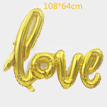 Load image into Gallery viewer, 18inch Round White Gold Glitter Print Mr&Mrs LOVE foil Balloons bride to be marriage Wedding Decor Valentine's Day Supplies