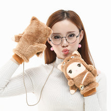 Load image into Gallery viewer, Winter Warm Cartoon Outdoor All-Inclusive Mittens for Students and Children Fleece-Lined Gloves