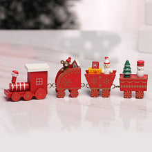 Load image into Gallery viewer, Christmas Decorations Christmas Wooden Train Children's Kindergarten Christmas Holiday Gift Window Decoration