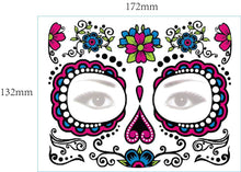 Load image into Gallery viewer, Halloween Tattoo Sticker Paper Day of the Dead Transfer Face Pasters Makeup Party Tattoo Sticker