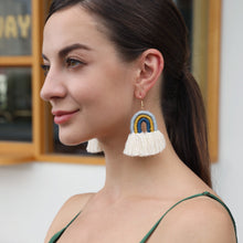 Load image into Gallery viewer, Tassel Bohemian Earrings Rainbow Hand-Woven Earrings Antique Retro Exaggerated and Personalized Earrings
