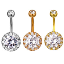 Load image into Gallery viewer, Piercing Jewelry Fashion Inlaid Zircon Belly Ring round Navel Stud Navel Decoration