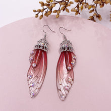 Load image into Gallery viewer, S925 Ear Hook Butterfly Earrings Temperamental Earrings Cicada Wings Gradient Color Girls Stud Earrings