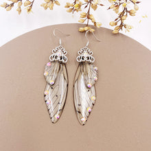 Load image into Gallery viewer, S925 Ear Hook Butterfly Earrings Temperamental Earrings Cicada Wings Gradient Color Girls Stud Earrings
