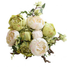 Load image into Gallery viewer, 1Bunch Artificial Peony Flowers European Fake Leaf High Quality Vivid Rose Silk Flower for Home Hotel Wedding Decoration Bouquet