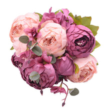 Load image into Gallery viewer, 1Bunch Artificial Peony Flowers Silk Fake Flowers Wedding Party Home Decoration Flower Bouquet