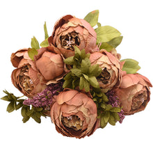 Load image into Gallery viewer, 1Bunch Artificial Peony Flowers Silk Fake Flowers Wedding Party Home Decoration Flower Bouquet