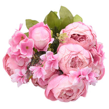 Load image into Gallery viewer, 1Bunch Artificial Peony Flowers Silk Fake Flowers Wedding Party Home Decoration