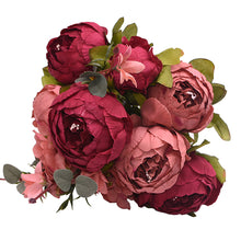 Load image into Gallery viewer, 1Bunch Artificial Peony Flowers Silk Fake Flowers Wedding Party Home Decoration