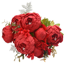 Load image into Gallery viewer, 1Bunch Artificial Peony Flowers Silk Fake Flowers Wedding Party Home Decoration