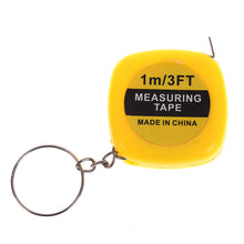 Load image into Gallery viewer, 1M/3ft Retractable Stainless Steel Pocket Measuring Ruler Tape Measure Keychain