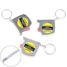 Load image into Gallery viewer, 1M/3ft Retractable Stainless Steel Pocket Measuring Ruler Tape Measure Keychain