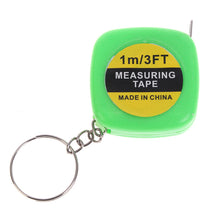 Load image into Gallery viewer, 1M/3ft Retractable Stainless Steel Pocket Measuring Ruler Tape Measure Keychain