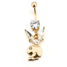 Load image into Gallery viewer, 1PC Rabbit Creativity Belly Button Ring Navel Piercing Ring Cartoon Cat Navel Button Piercings for Women Girls Body Jewelry Gift