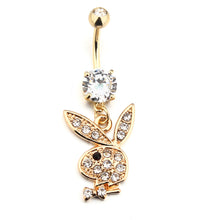 Load image into Gallery viewer, 1PC Rabbit Creativity Belly Button Ring Navel Piercing Ring Cartoon Cat Navel Button Piercings for Women Girls Body Jewelry Gift