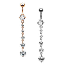 Load image into Gallery viewer, 1PCS Crystal Belly Button Ring 14G Butterfly Belly Piercing Ombligo Oreja Steel Long Dangle Flower Navel Rings Sexy Body Jewelry